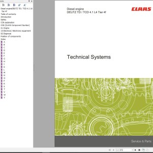 Claas Deutz Engine TD4.1L4 TCD4.1L4 Tier 4f Technical Systems 00 0288 538 0