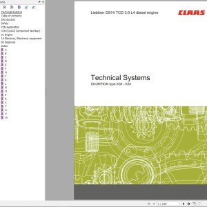 Claas Liebherr Engine D914 TCD 3.6 L4 Technical Systems 00 0306 021 1