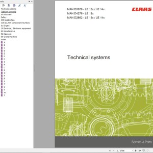 Claas MAN Engine D2676 D4276 D2862 Technical Systems 00 0305 018 1