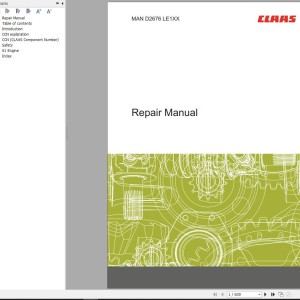 Claas MAN Engine D2676 LE1XX Repair Manual 00 0302 851 2