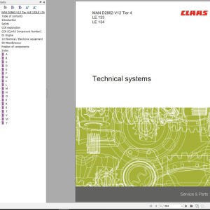 Claas MAN Engine D2862-V12 Tier 4 LE133 LE134 Technical Systems 00 0288 929 1