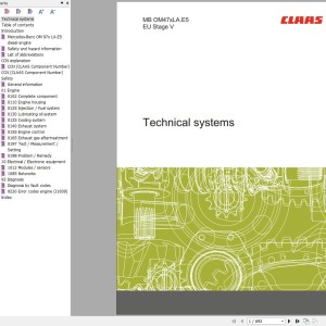 Claas Mercedes-Benz Engine OM47xLA.E5 EU Stage V Technical Systems 00 0303 118 1