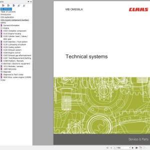 Claas Mercedes-Benz Engine OM936LA Technical Systems 00 0300 725 2