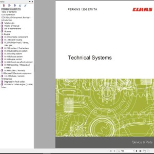 Claas Perkins Engine 1206 E70 TA Technical Systems 00 0301 040 0