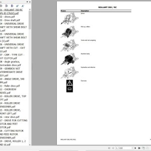 Claas ROLLANT 350 RC 76200011 - 76202601 Parts Catalog