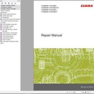 Claas Yanmar Engine 4TNV88C 4TNV86CHT 4TNV98C 4TNV98CT Repair Manual 00 0302 520 2