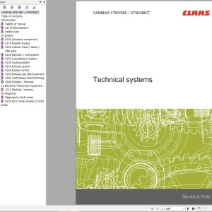 Claas Yanmar Engine 4TNV98C 4TNV98CT Technical Systems 00 0302 327 3