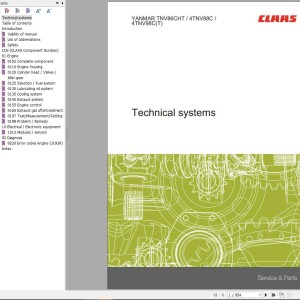 Claas Yanmar Engine TNV86CHT 4TNV88C 4TNV98C(T) Technical Systems 00 0303 899 1