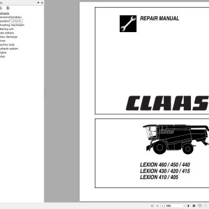 Claas LEXION 405 410 415 420 430 440 450 460 Repair Manual 1886621 2004