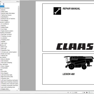 Claas LEXION 480 Repair Manual 188678.1 2004