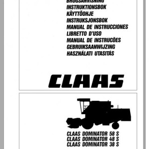 Claas Dominator 58S 48S 38S Operator's Manual