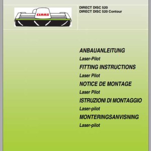 Claas Forage Harvesters DIRECT DISC 520 600 Fitting Instruction