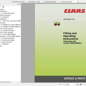 Claas Forage Harvesters JAGUAR 900 830 Fitting Instruction