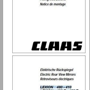 Claas Forage Harvesters LEXION TUCANO JAGUAR Fitting Instruction