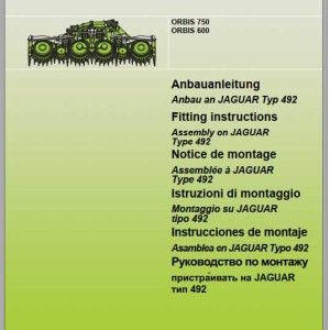Claas Forage Harvesters ORBIS 600 750 Fitting Instruction