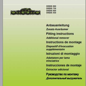 Claas Forage Harvesters ORBIS 900 750 600 450 Fitting Instruction