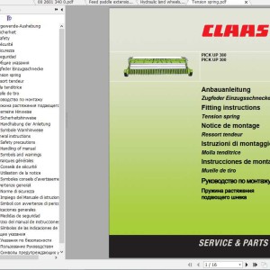 Claas Forage Harvesters PICK UP 380 PICK UP 300 Fitting Instruction