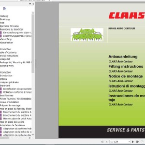 Claas Forage Harvesters RU 600 Contour 600 Xtra Fitting Instruction