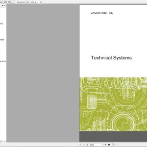 Claas JAGUAR 880-830 Technical System, Service Manual