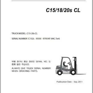 Clark C15/18/20s CL 9793 KF (HMC Tier 4) Parts Manual