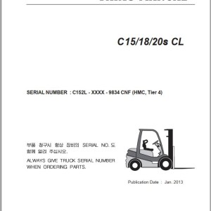 Clark C15/18/20s CL 9834 CNF (HMC Tier 4) Parts Manual