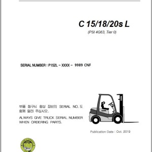 Clark C15/18/20s L (PSI 4G63 Tier 0) Parts Manual
