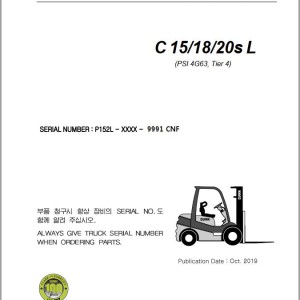 Clark C15/18/20s L (PSI 4G63 Tier 4) Parts Manual
