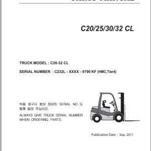 Clark C20/25/30/32 CL 9790 KF (HMC Tier 4) Parts Manual