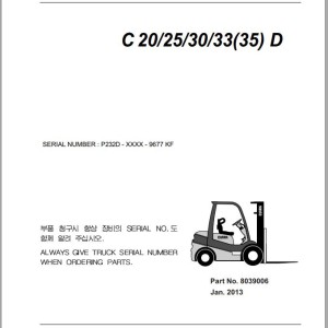 Clark C20/25/30/33(35) D Parts Manual 8039006