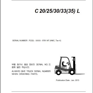 Clark C20/25/30/33(35) L 9781 KF (HMC Tier 4) Parts Manual