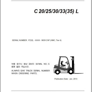 Clark C20/25/30/33(35) L 9839 CNF (HMC Tier 4) Parts Manual