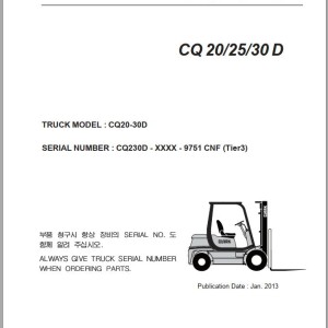 Clark CQ20/25/30 D (Tier 3) Parts Manual