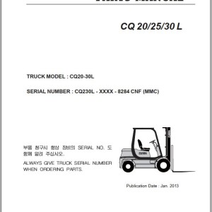 Clark CQ20/25/30 L Parts Manual