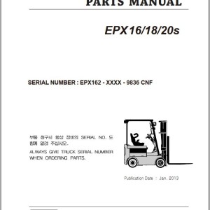 Clark EPX16/18/20s Parts Manual