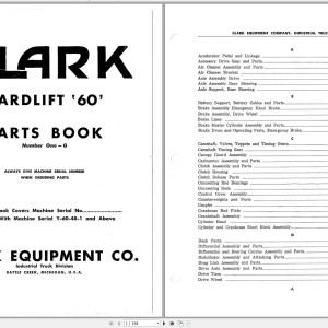 Clark 60 Parts Y-60-48-1 Manual