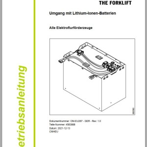 Clark All Electric Industrial Trucks Handling Lithum-Ion Batteries Operator Manual 4583888