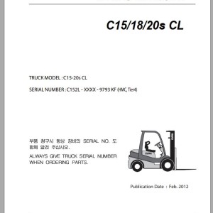 Clark C 15 18 20s CL C152L C152L 9793 KF Parts Manual