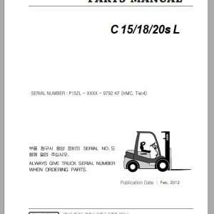 Clark C 15 18 20s L P152L P152L 9792 KF Parts Manual