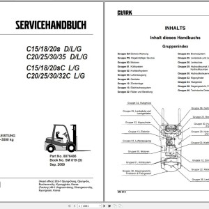 Clark C 15 - 20sC L G Service Manual 8076486 SM 819