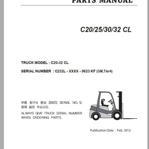 Clark C 20 25 30 32 CL C232L 9823 KF Parts Manual