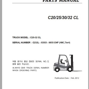 Clark C 20 25 30 32 CL C232L 9855 CNF Parts Manual