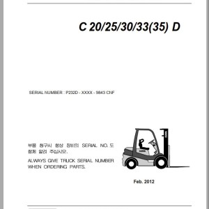 Clark C 20 25 30 33 35 D P232D 9843 CNF Parts Manual