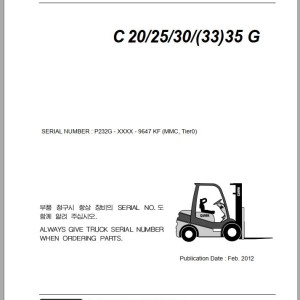 Clark C 20 25 30 33 35 G P232G 9647 KF Parts Manual