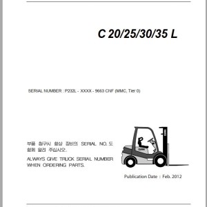 Clark C 20 25 30 33 35 L P232L 9663 CNF Parts Manual
