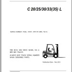 Clark C 20 25 30 33 35 L P232L 9781 KF Parts Manual 8087557