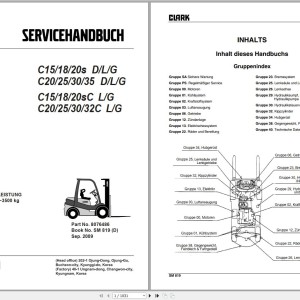 Clark C 20 - 35 D L G Service Manual 8076486 SM 819