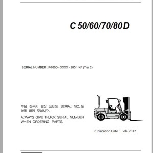 Clark C 50 60 70 80 D P680D 9851 KF Parts Manual