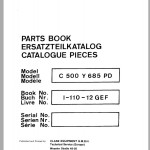 Clark C 500 Y 685 PD Parts Manual I-110-12 GEF