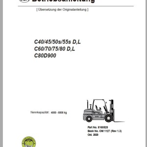 Clark C40 - C80 D L C80D900 Operator Manual 8160520 OM 1127