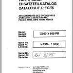 Clark C500 Y 685 PD Lot 7275 Parts Manual I-299-1 KOF